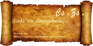 Csécs Zsuzsanna névjegykártya